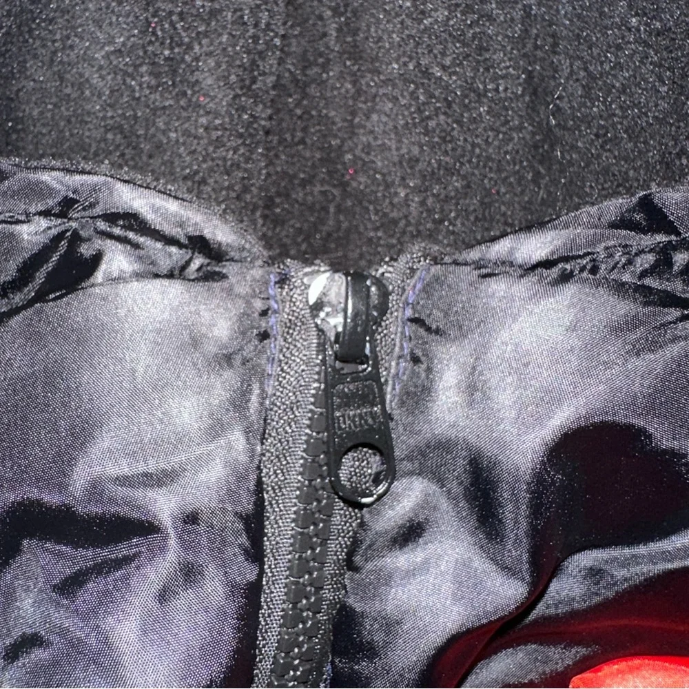 DKNY | Dog Puffer Coat Medium Hooded Fleece Lined Colorblock Black Red Blue
